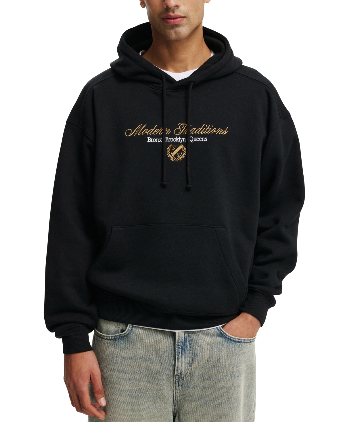 Cotton On Men's Box Fit Graphic Hoodie -Modern Traditions