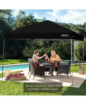 10x10ft Easy Setup Pop Up Canopy w/ 1-Button Setup, Wheeled Case, 4 Weight Bags