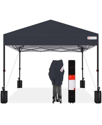 10x10ft Easy Setup Pop Up Canopy w/ 1-Button Setup, Wheeled Case, 4 Weight Bags