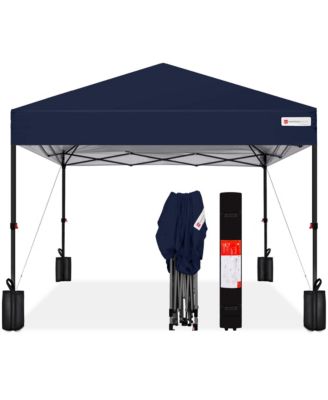 10x10ft Easy Setup Pop Up Canopy w/ 1-Button Setup, Wheeled Case, 4 Weight Bags