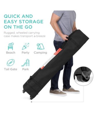 10x10ft Easy Setup Pop Up Canopy w/ 1-Button Setup, Wheeled Case, 4 Weight Bags