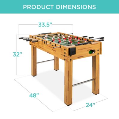 48in Competition Sized Foosball Table for Home, Game Room w/ 2 Balls, 2 Cup Holders