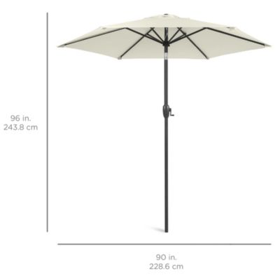 7.5ft Heavy-Duty Outdoor Market Patio Umbrella w/ Push Button Tilt, Easy Crank