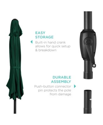 7.5ft Heavy-Duty Outdoor Market Patio Umbrella w/ Push Button Tilt, Easy Crank