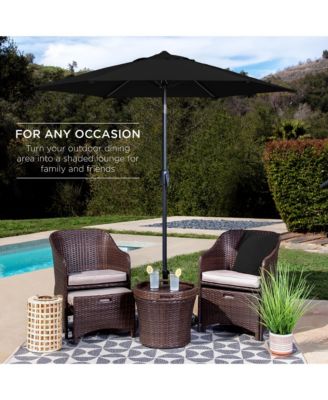 7.5ft Heavy-Duty Outdoor Market Patio Umbrella w/ Push Button Tilt, Easy Crank