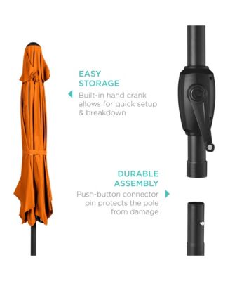 7.5ft Heavy-Duty Outdoor Market Patio Umbrella w/ Push Button Tilt, Easy Crank