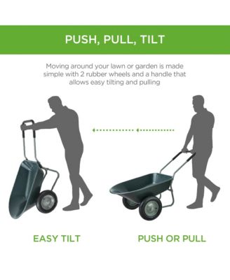 Dual-Wheel Home Wheelbarrow Yard Garden Cart for Lawn, Construction