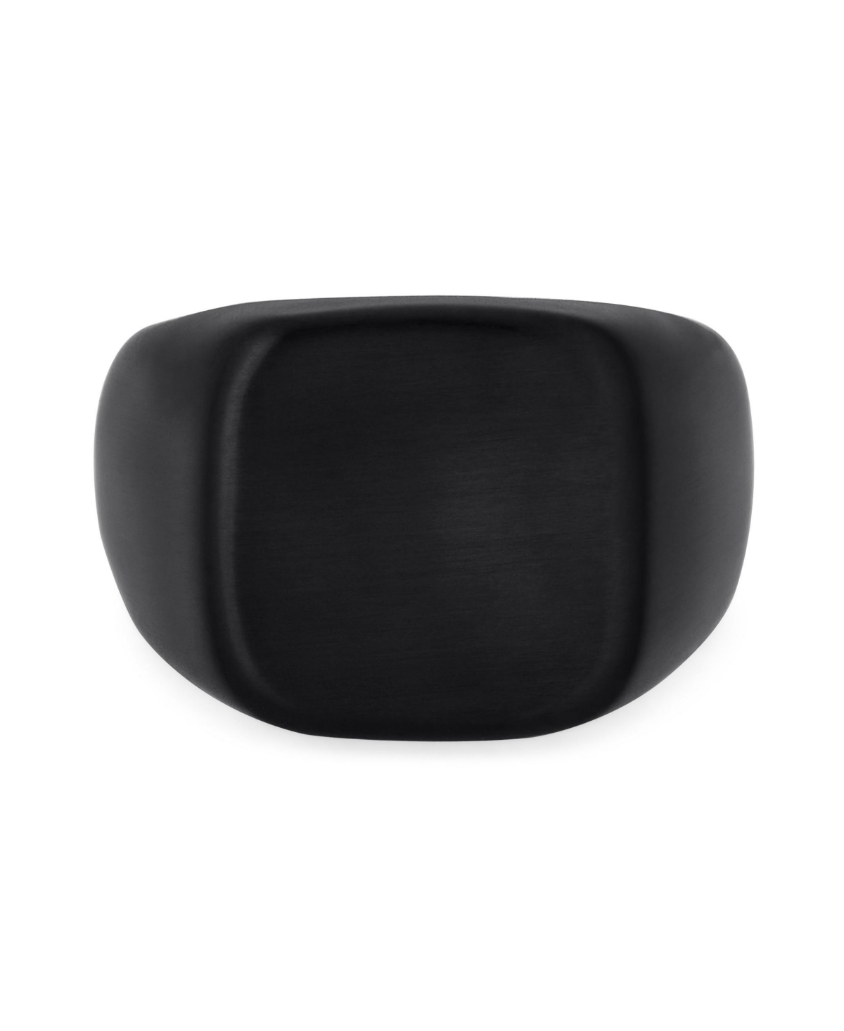 Bling Jewelry Mens Large SquareSignet Ring Stainless Steel Polished Matte Finish - Black