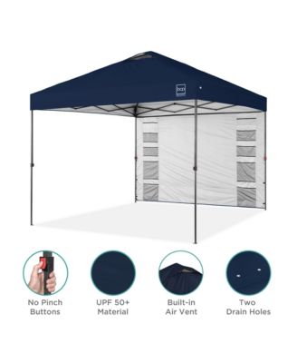 10x10Ft Easy Setup Pop-Up Canopy Tent with Side Wall, 1-Button Push, and Carrying Case