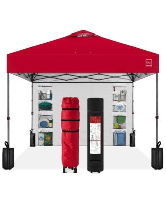 10x10Ft Easy Setup Pop-Up Canopy Tent with Side Wall, 1-Button Push, and Carrying Case
