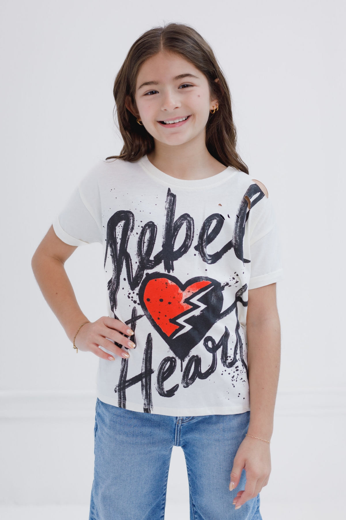 Disney Descendants The Rise of Red Girls Drop Shoulder T-Shirt Little Kid to Big Kid Sizes (5 - 14-16)