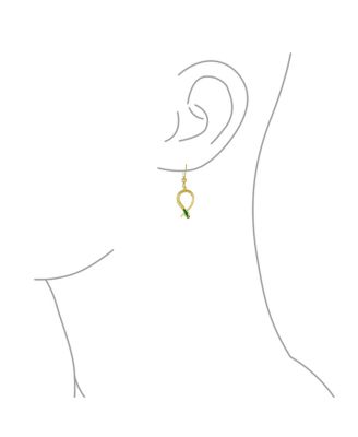 Garden Animal Pet Reptile Egyptian Headed Serpent Snake Dangling Earrings Yellow Gold Plated Sterling Silver