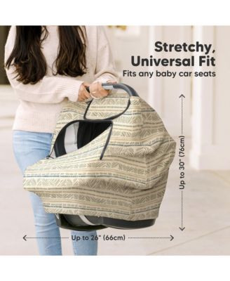 Warmzy Baby Car Seat Cover, Universal Stretch Fit Infant Carseat Covers for Babies, Winter Carseat Canopy