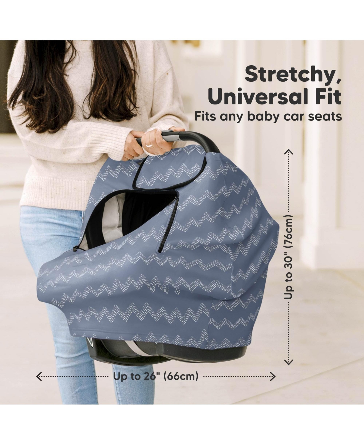 KeaBabies Warmzy Baby Car Seat Cover, Universal Stretch Fit Infant Carseat Covers for Babies, Winter Canopy