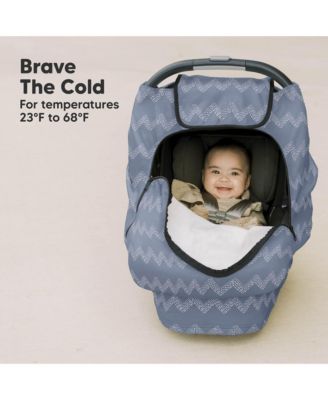 Warmzy Baby Car Seat Cover, Universal Stretch Fit Infant Carseat Covers for Babies, Winter Carseat Canopy