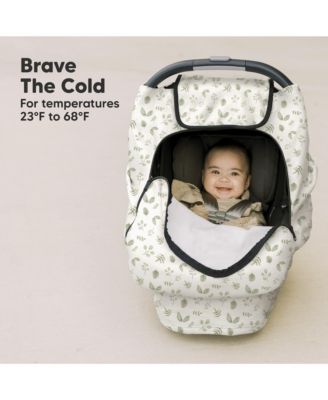 Warmzy Baby Car Seat Cover, Universal Stretch Fit Infant Carseat Covers for Babies, Winter Carseat Canopy