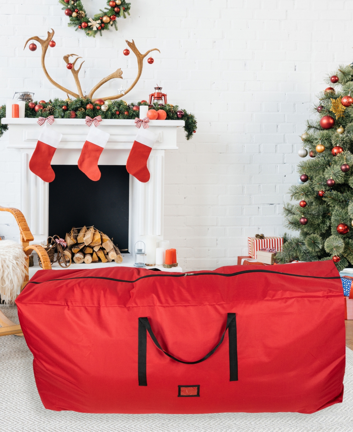 Northlight Artificial Christmas Tree Storage Bag, 65" In Red