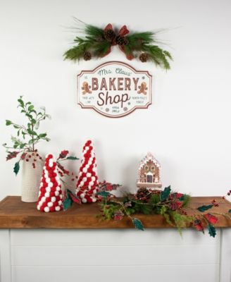 5' Plaid Holly with Jingle Bells Christmas Garland - Unlit