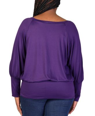 Plus Size Round Neck Banded Bottom Top