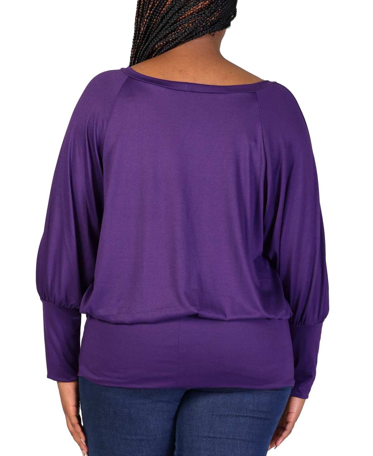 24seven Comfort Apparel Plus Size Round Neck Banded Bottom Top