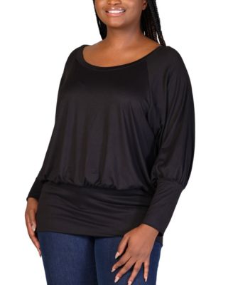 Plus Size Round Neck Banded Bottom Top