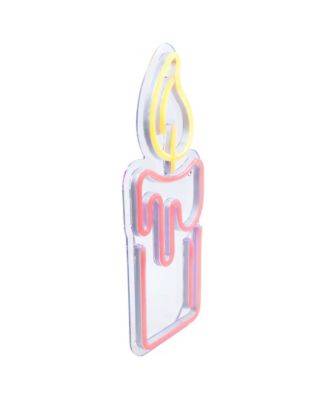 12" LED Lighted Neon Style Candle Christmas Window Silhouette