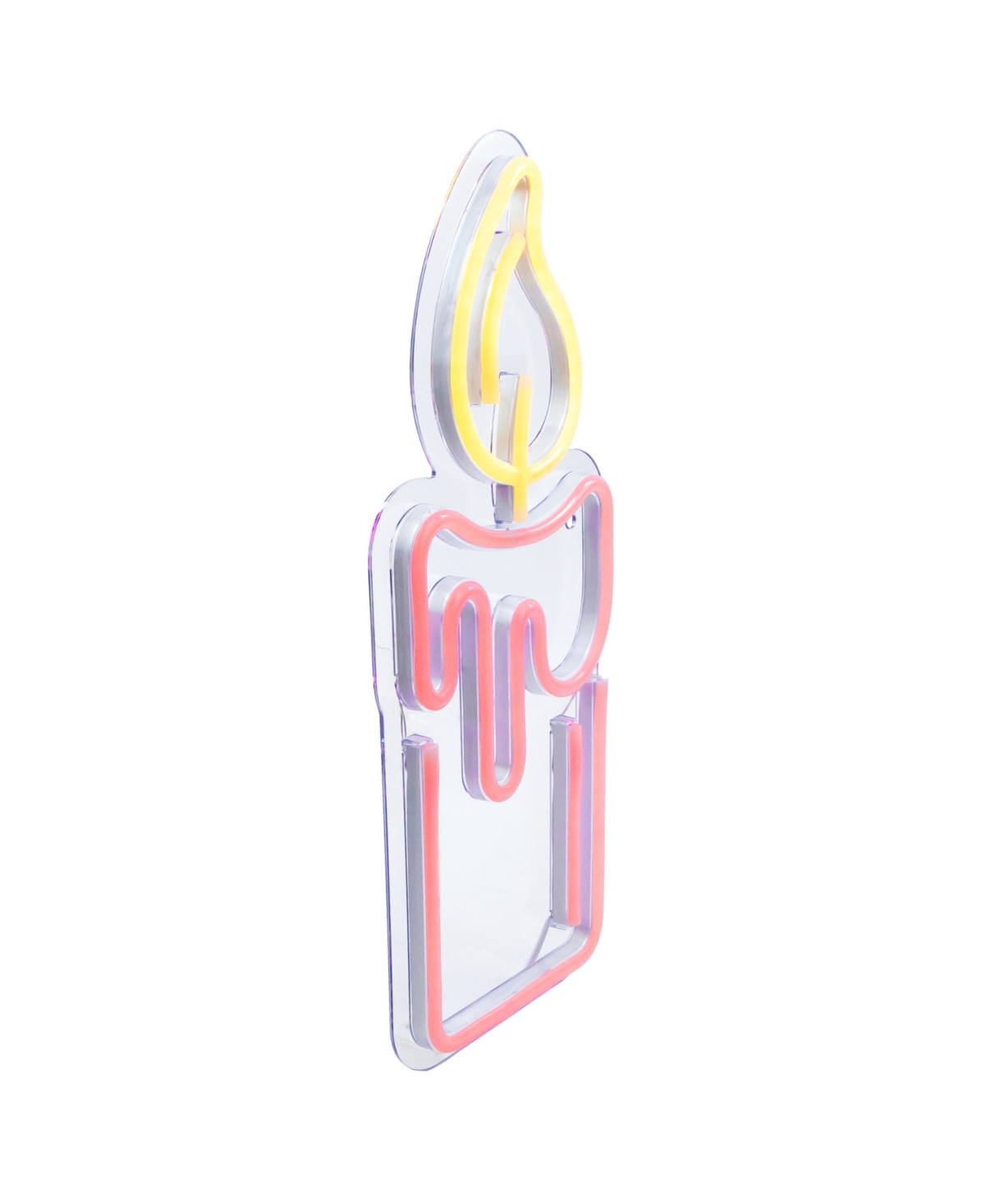 Northlight 12" Led Lighted Neon Style Candle Christmas Window Silhouette In Red