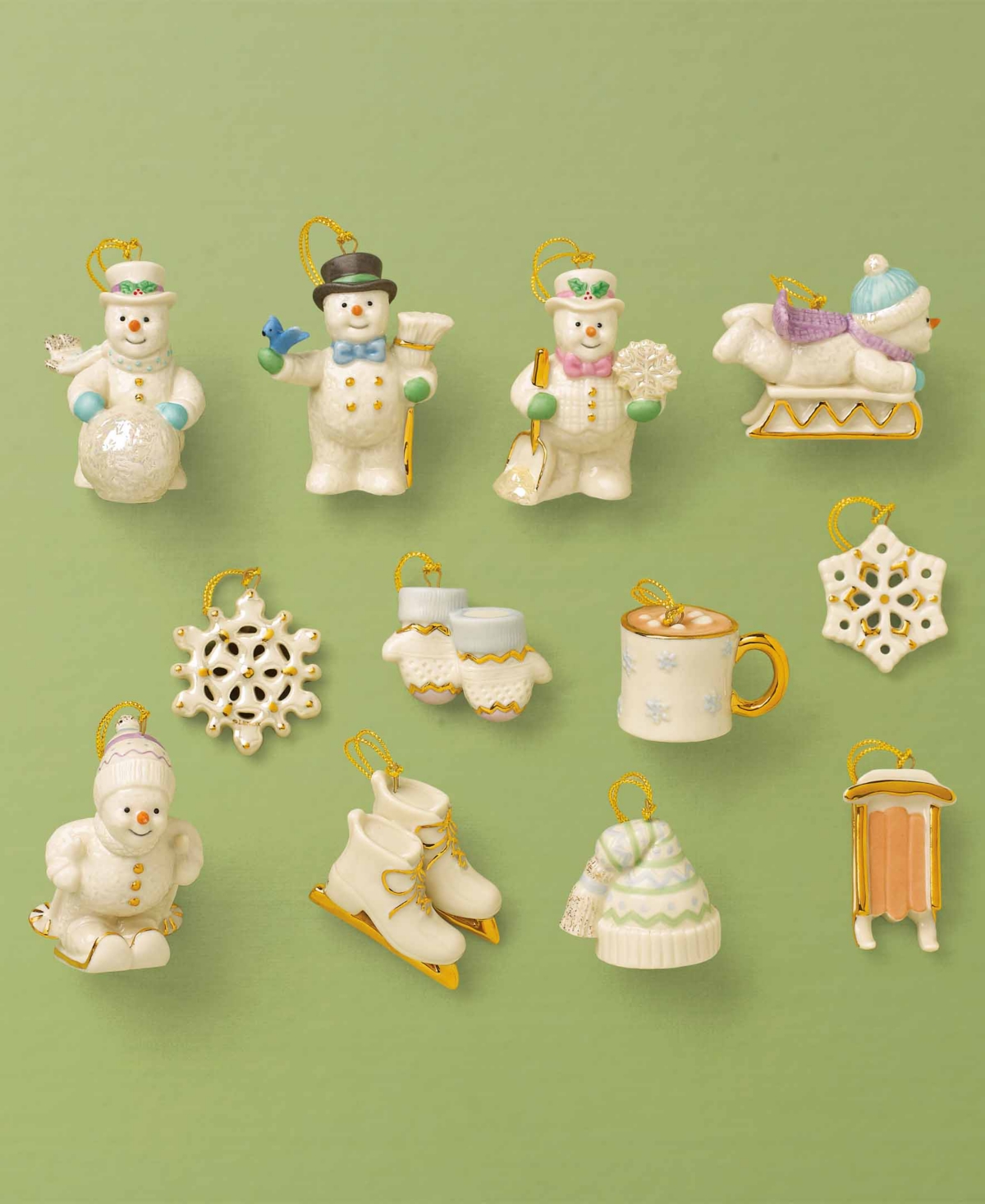 Lenox Snow Pals 12 Piece Ornament Set
