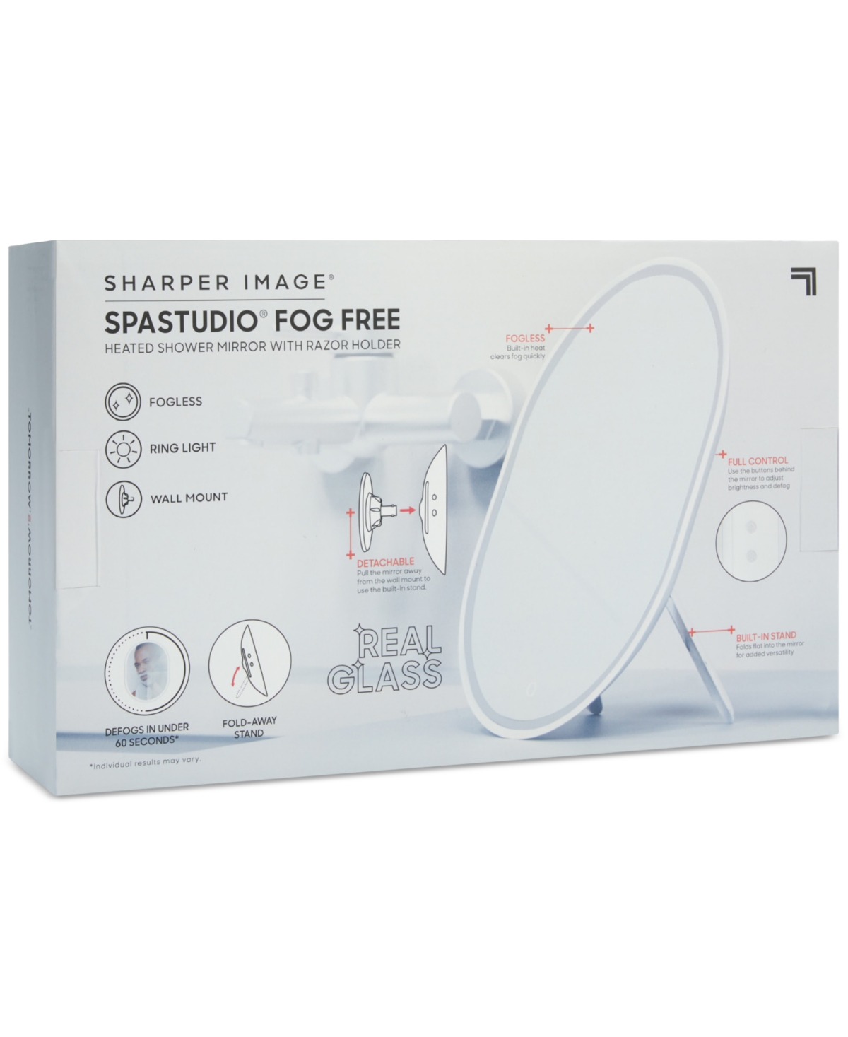 SHARPER IMAGE SPASTUDIO HEATED SHOWER MIRROR 