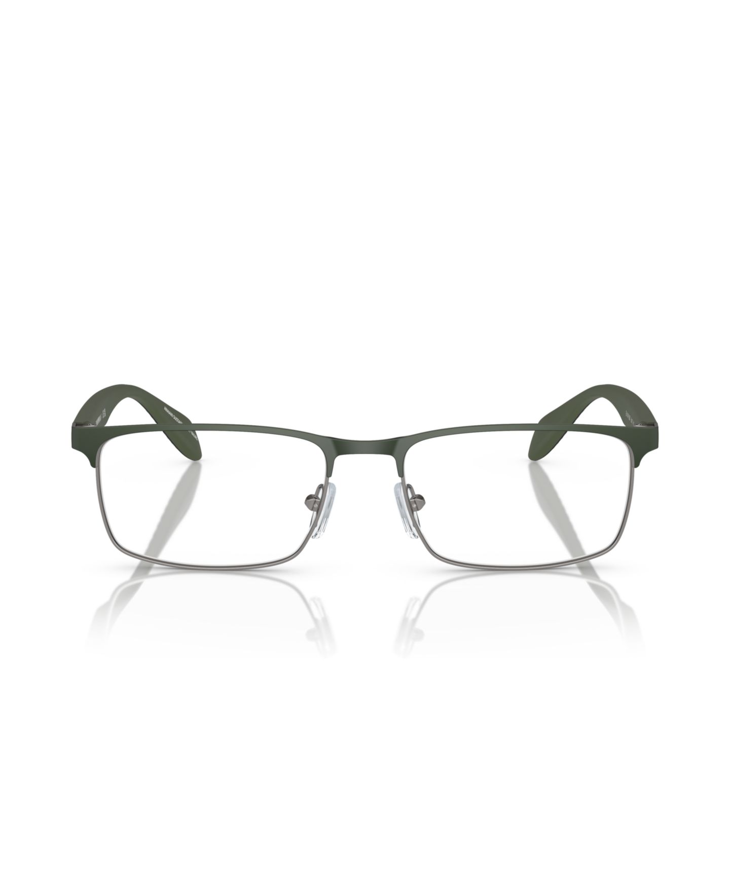 Мужские очки Emporio Armani Man Rectangle Metal EA1149 Eyeglasses, цвет: Графитовый / Зелёный — фото 4