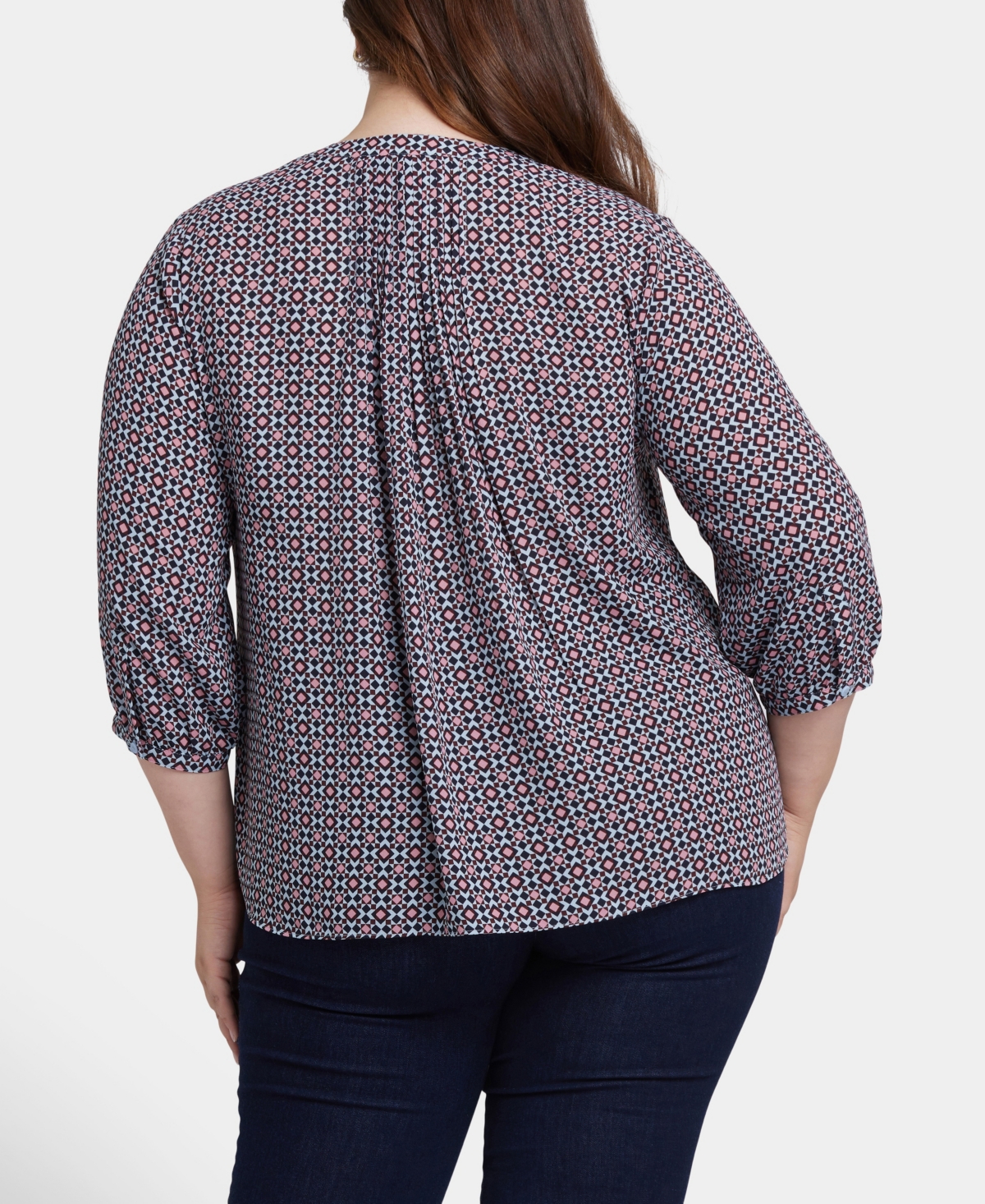 Shop Nydj Plus Size Pintuck Blouse In Pinnacle Vista