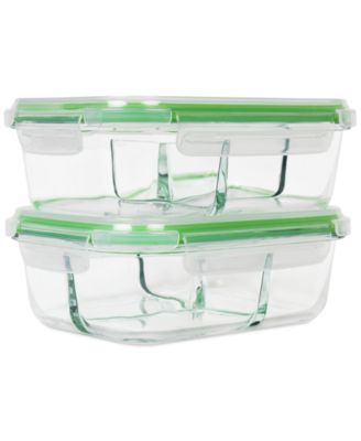 Sedona Kitchen - 2 Pack 3-Compartment Glass Storage Set