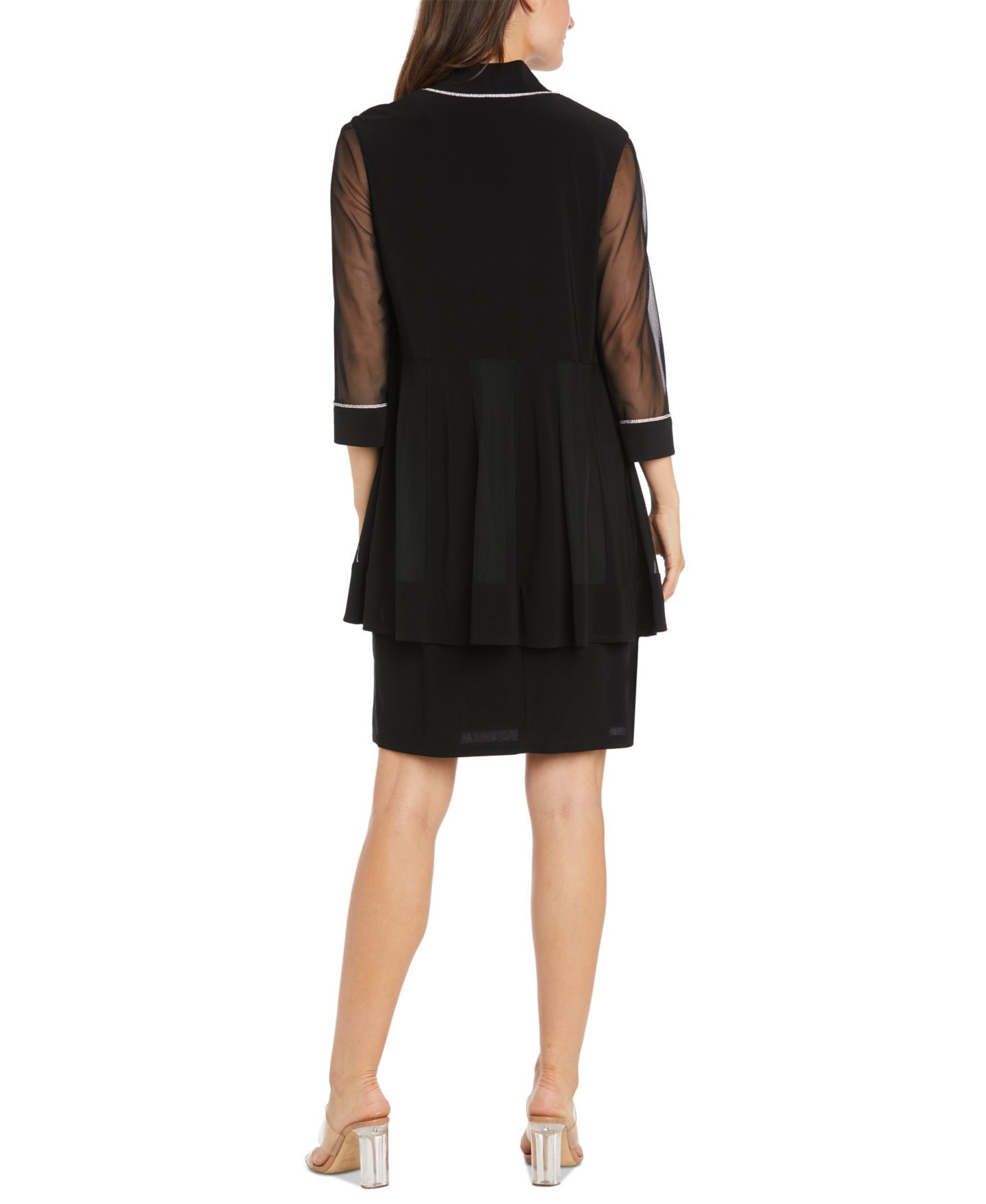Женские платья R & M Richards 2Pc. Rhinestone-Trim Sheath Dress & Open-Front Jacket, цвет: Чёрный — фото 3