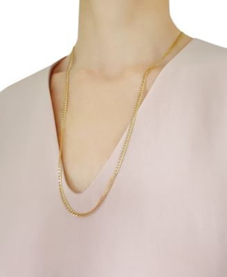 26" Two-Tone Open Curb Link Chain Necklace (3-1/6mm) in Solid 14k Gold & White Gold