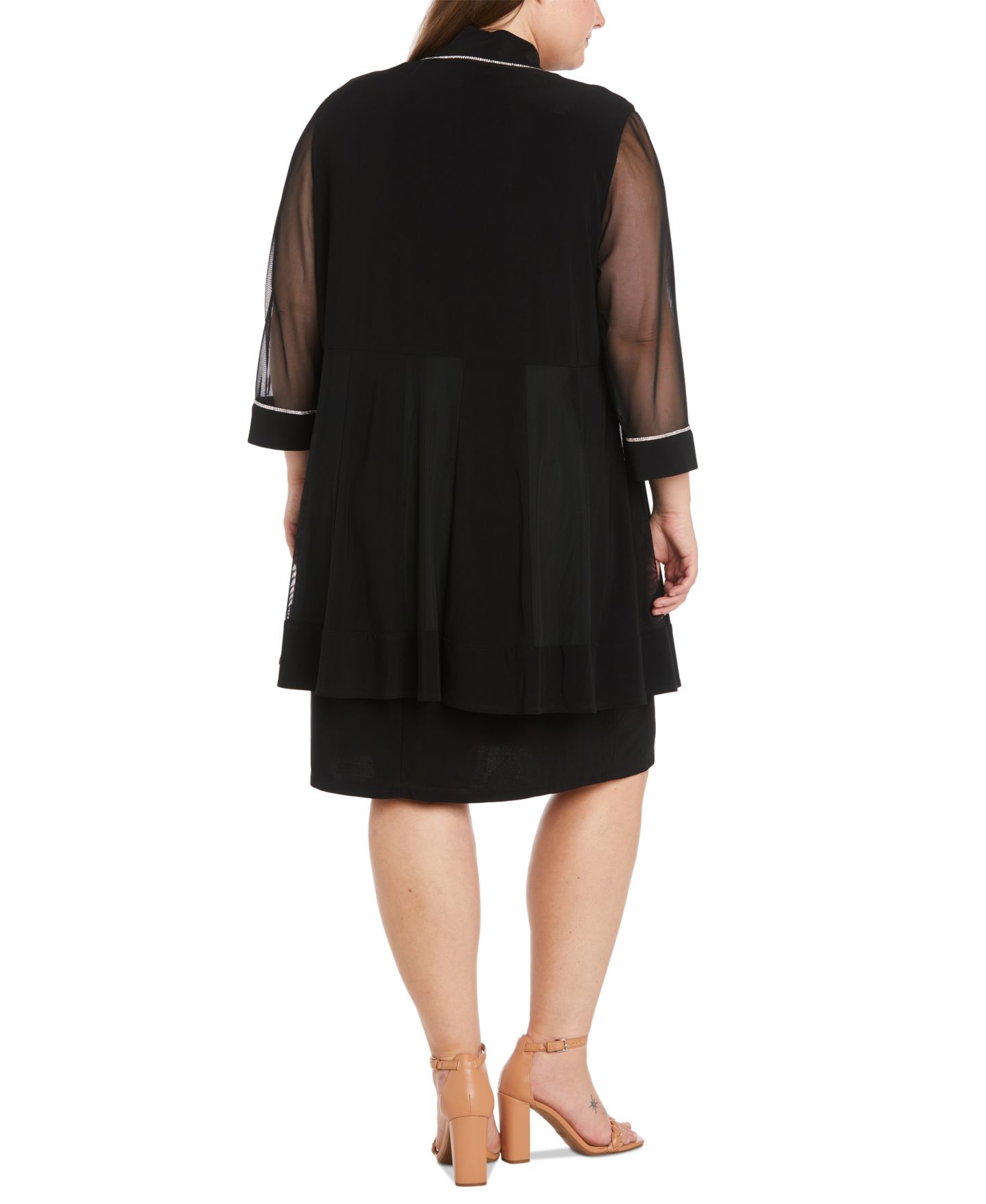 Женское платье R & M Richards Plus Size Rhinestone-Trim Jacket & Sheath, цвет: Тёмно-синий — фото 6