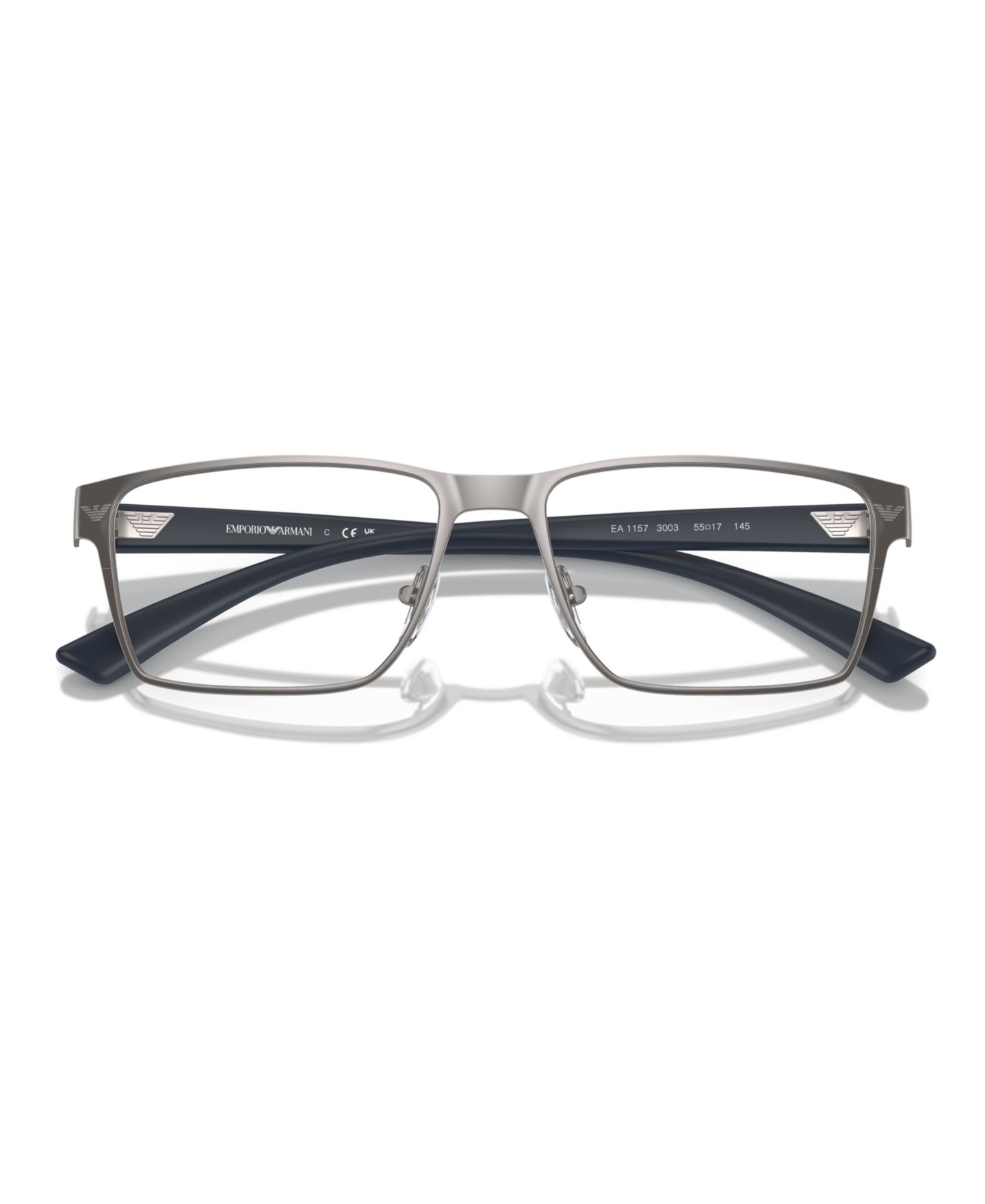 Мужские очки Emporio Armani Man Rectangle Metal EA1157 Eyeglasses, цвет: Графитовый — фото 2