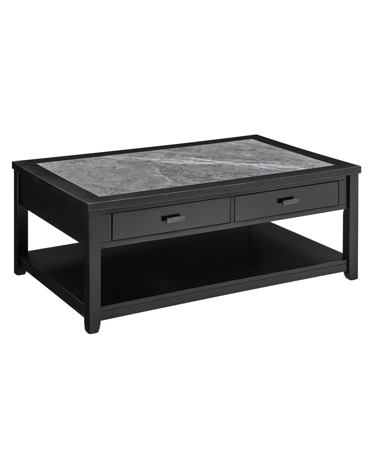 Macy's Garvine 47" Wood Cocktail Table In Black
