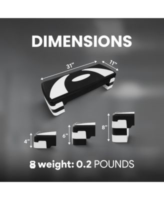 Adjustable Workout Aerobic Step Platform Trainer w/Raisers