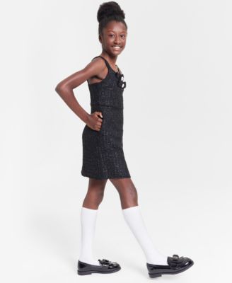 Big Girls Lurex Boucle Bow Jumper