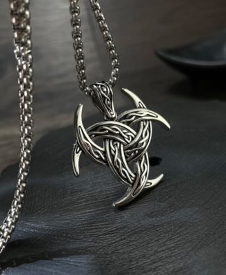 Silver Emblem Stainless Steel Pendant Necklace