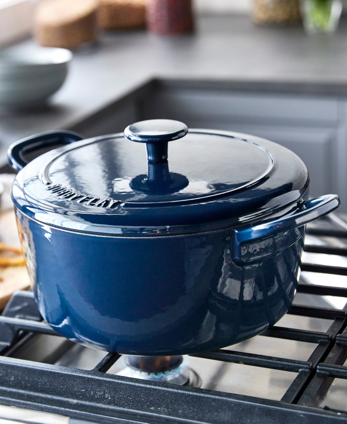 Greenpan X Bobby Flay Enameled Cast Iron 5.5-quart Dutch Oven In Cobalt