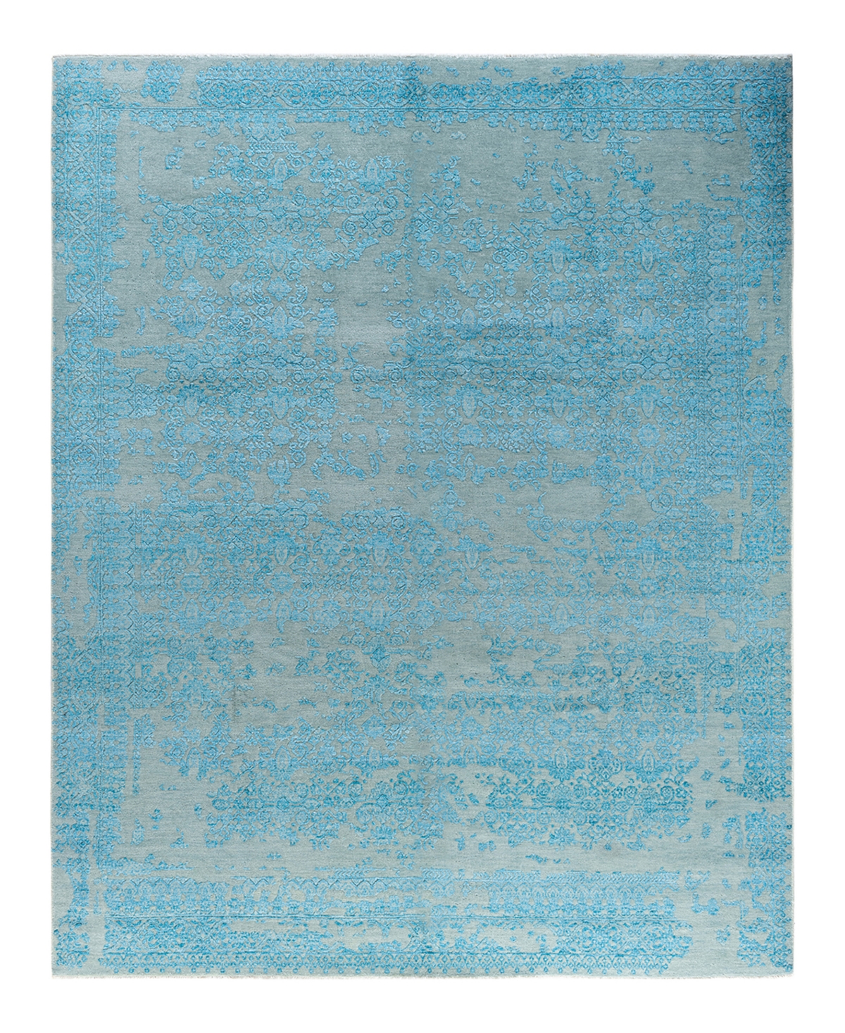 Adorn Hand Woven Rugs Indian Ooak M6973 8'1''x9'10'' Area Rug - Turquoise