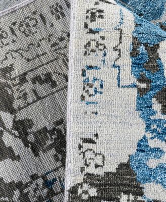 Adorn Hand Woven Rugs Indian Ooak M7033 Rug Collection In Navy