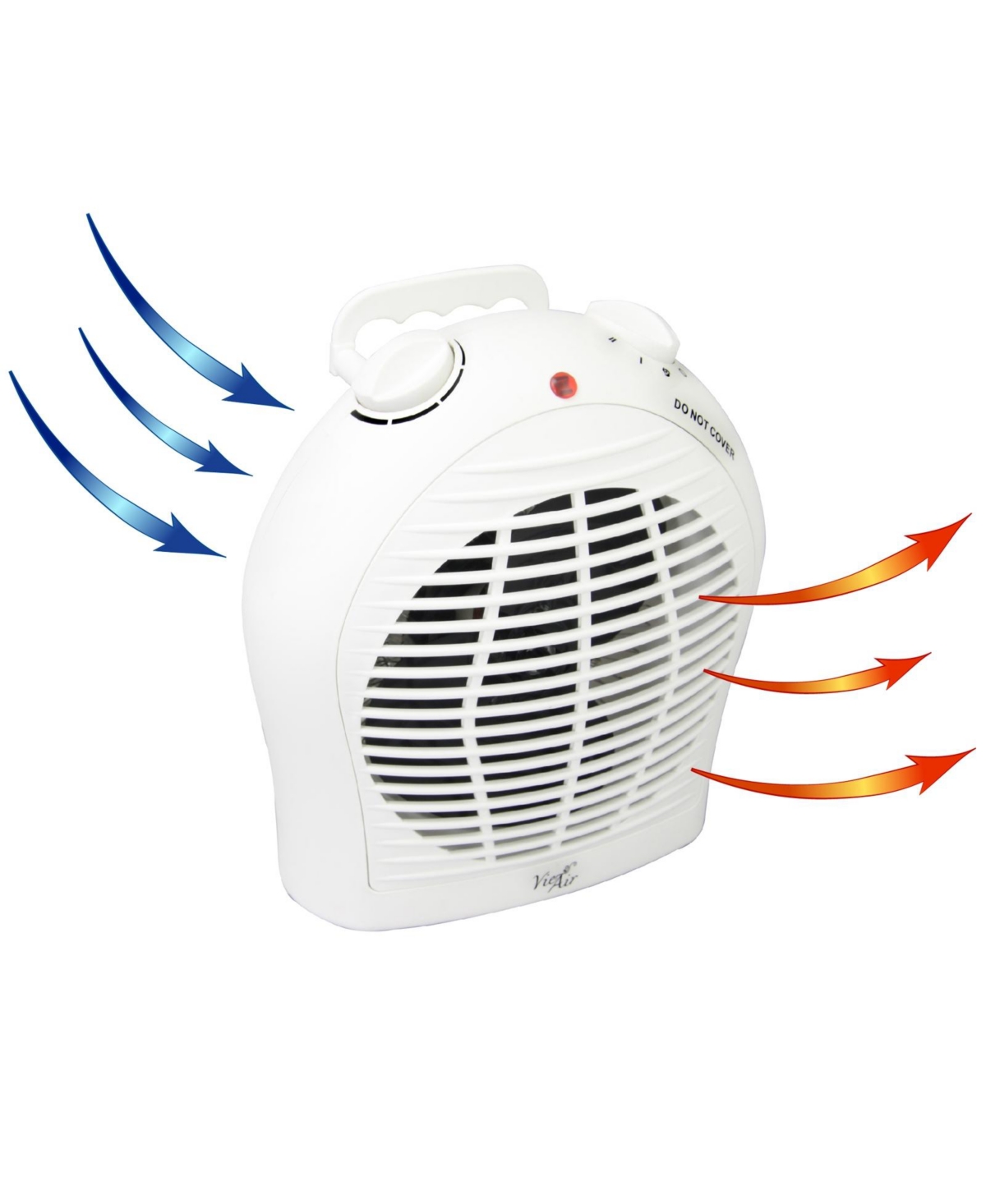 Vie Air 1500W Portable 2-SettingsFan Heater with Adjustable Thermostat - White