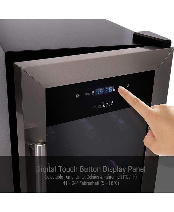 NutriChef Wine Chilling Refrigerator Cellar DualZone Wine Cooler