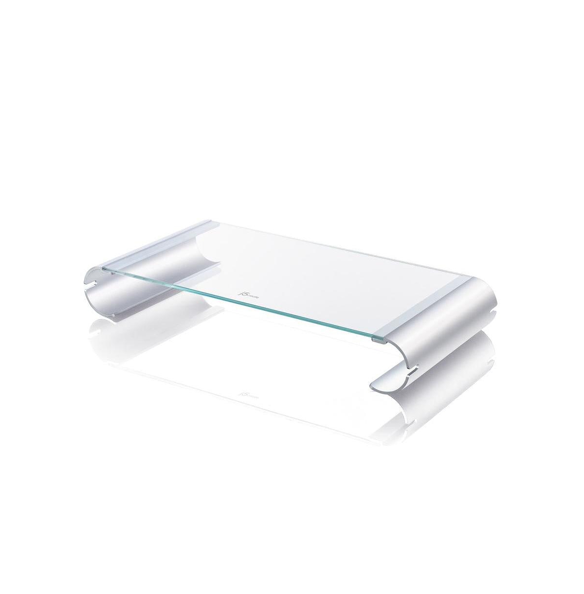 j5create JUT125 Monitor Stand - Shiny silver with a sleek gleam