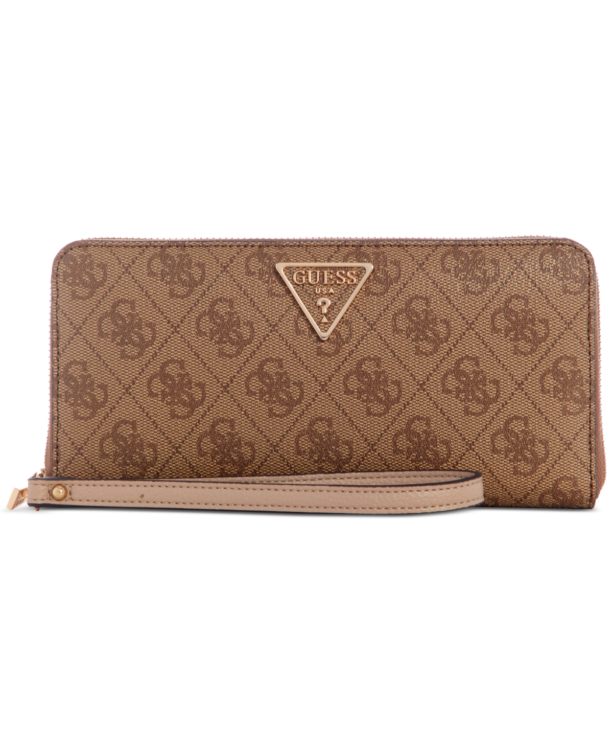 Laurel Slg Large Zip-Around Wallet - Latte Logo