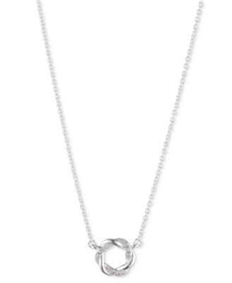 Ralph Lauren - Sterling Silver Pav&eacute; Open Knot Pendant Necklace, 14" + 3" extender