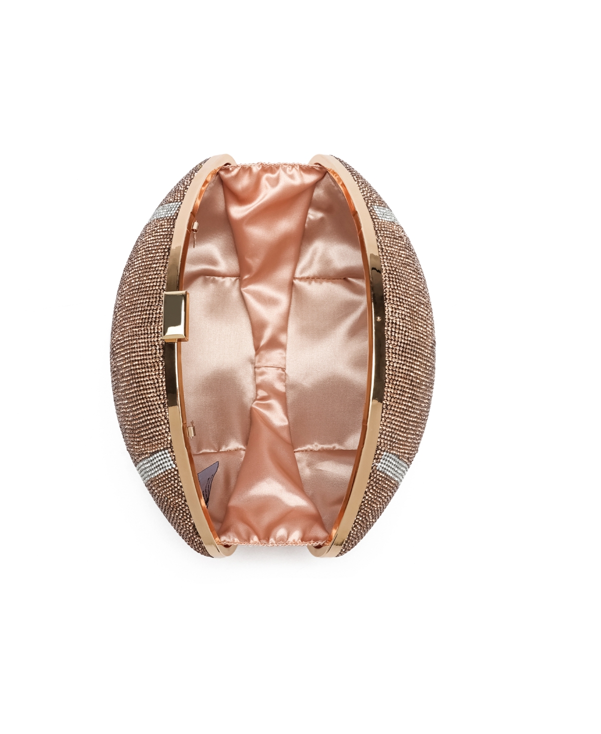 Like Dreams Touch Down Rhinestone Football Evening Crossbody Bag In Champagne