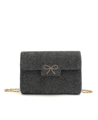 LIKE DREAMS - Frost Glitter Gem Bow Evening Crossbody Bag